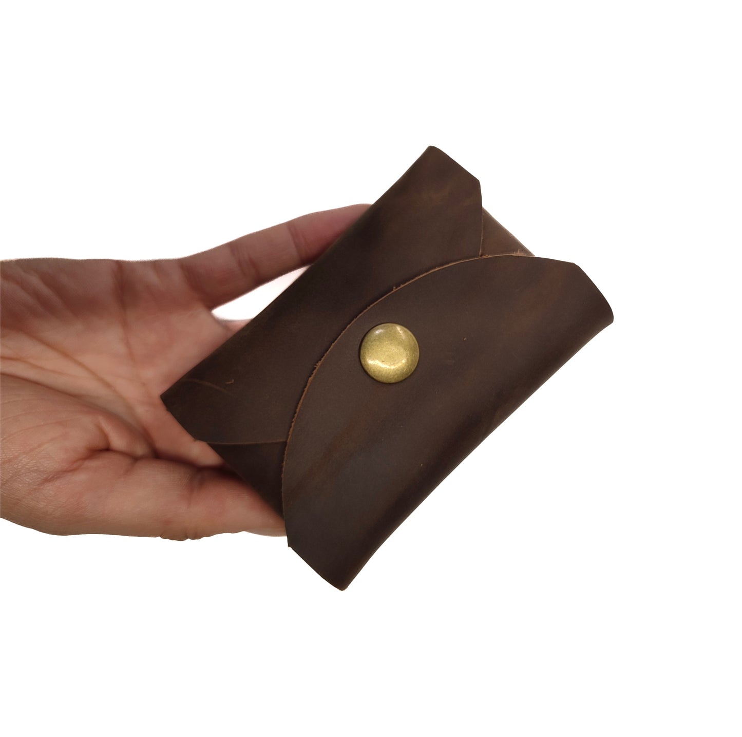 Monedero en cuero chocolate - The Mountain Atelier