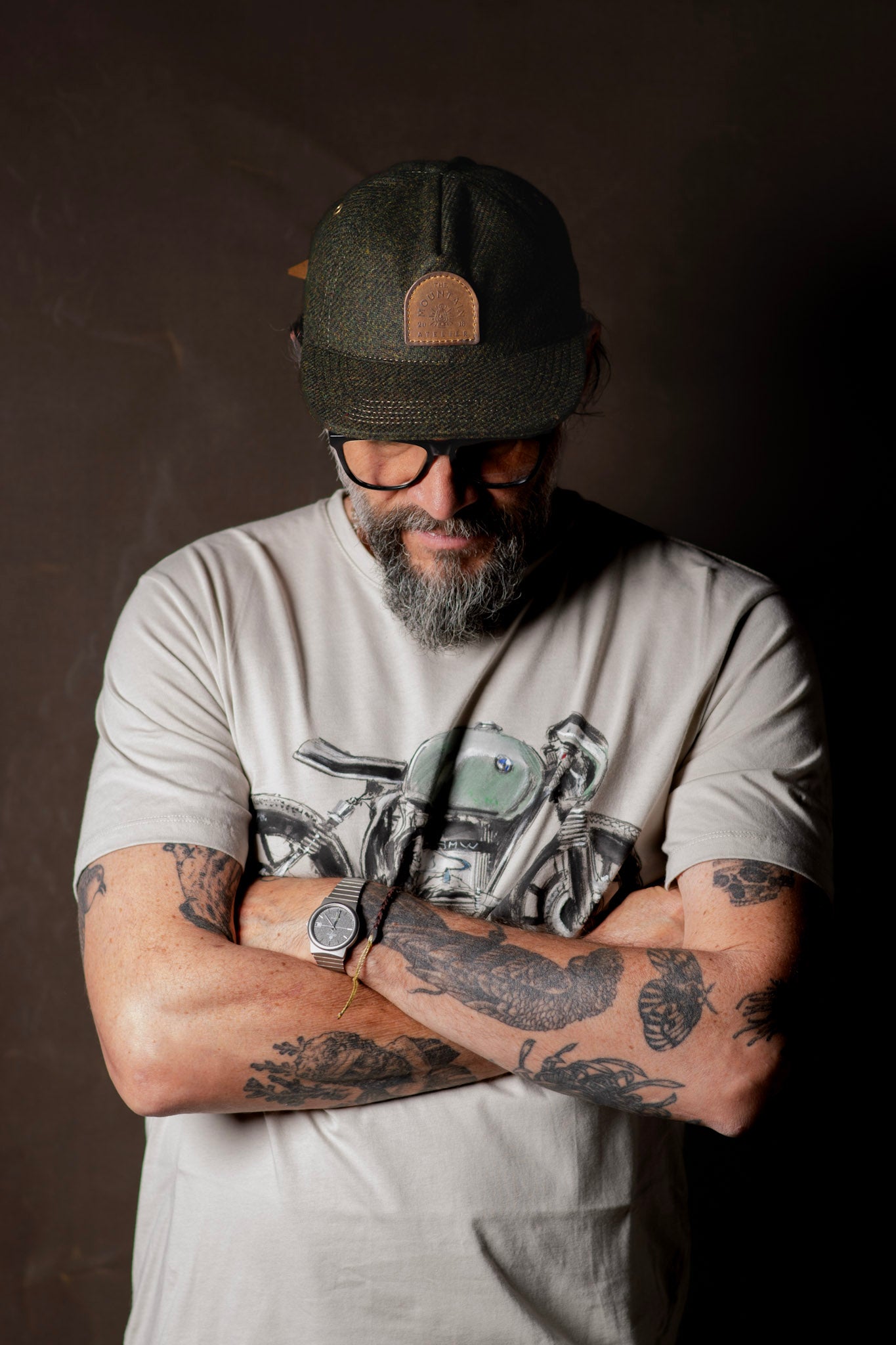 Gorra worker de paño verde - The Mountain Atelier
