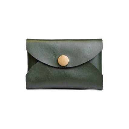 Monedero en cuero verde - The Mountain Atelier