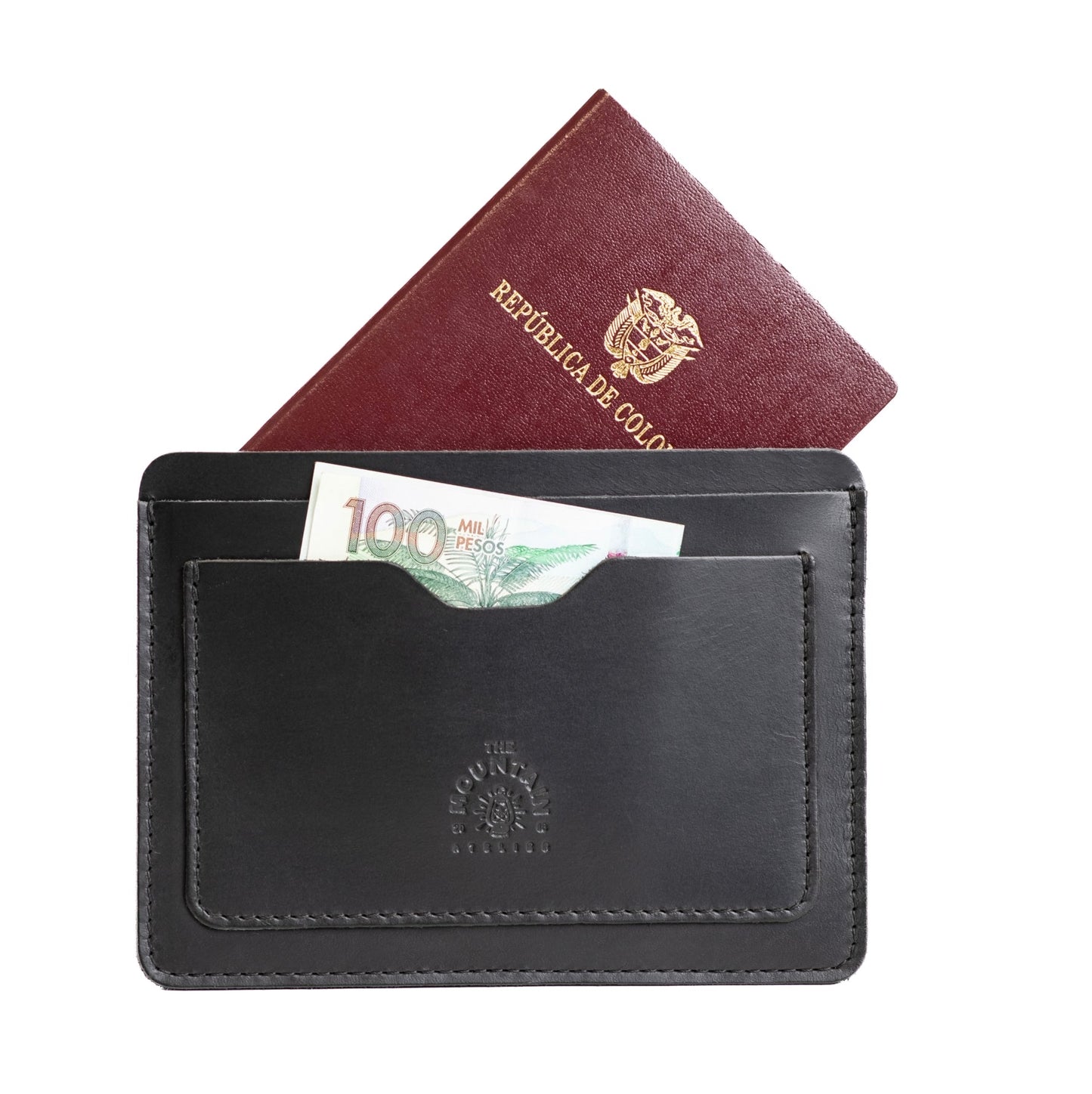Porta pasaporte sencillo negro - The Mountain Atelier
