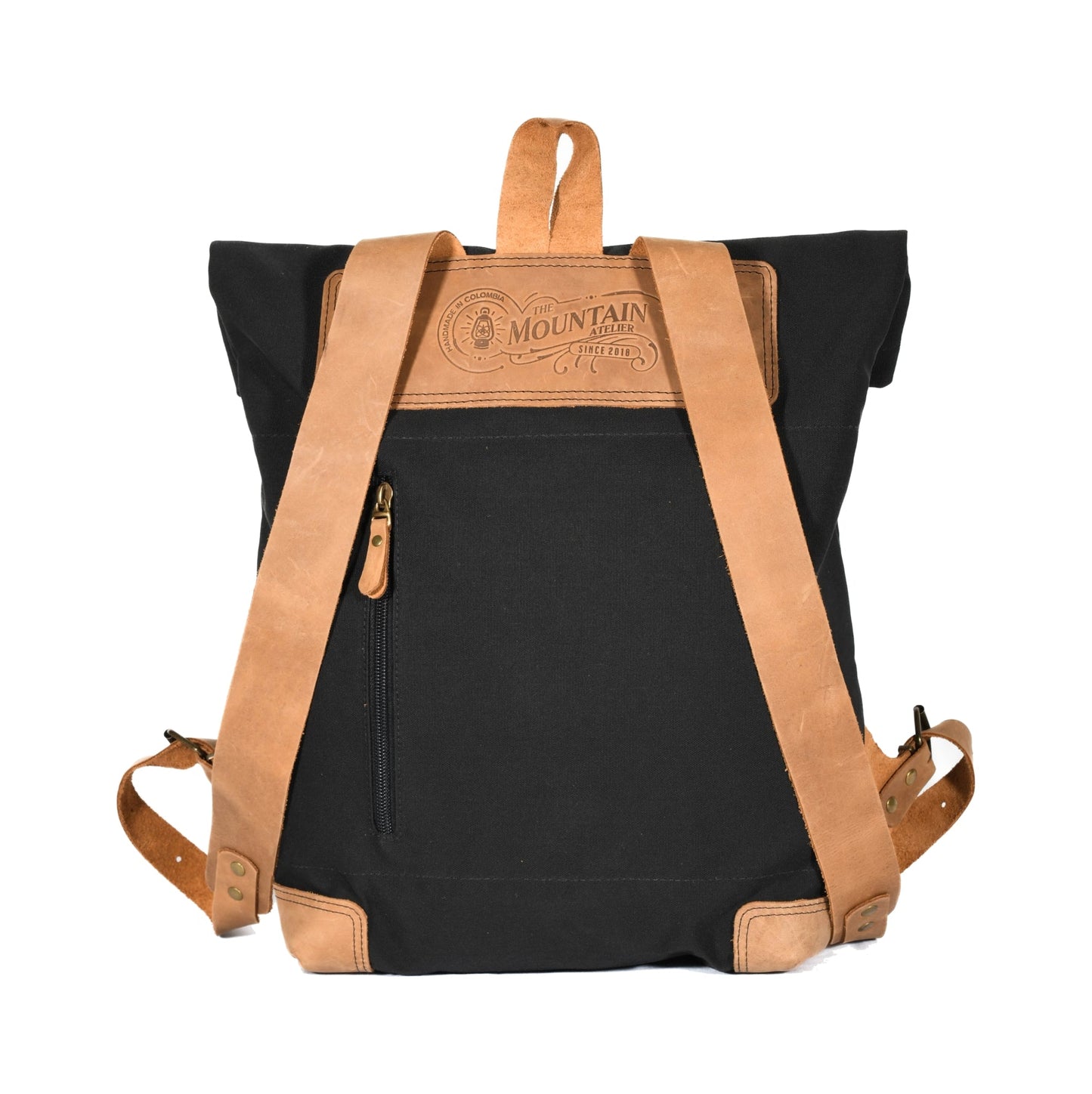 Morral Paper Negro Cuero Cognac - The Mountain Atelier