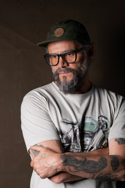 Gorra 5 paneles de paño verde - The Mountain Atelier