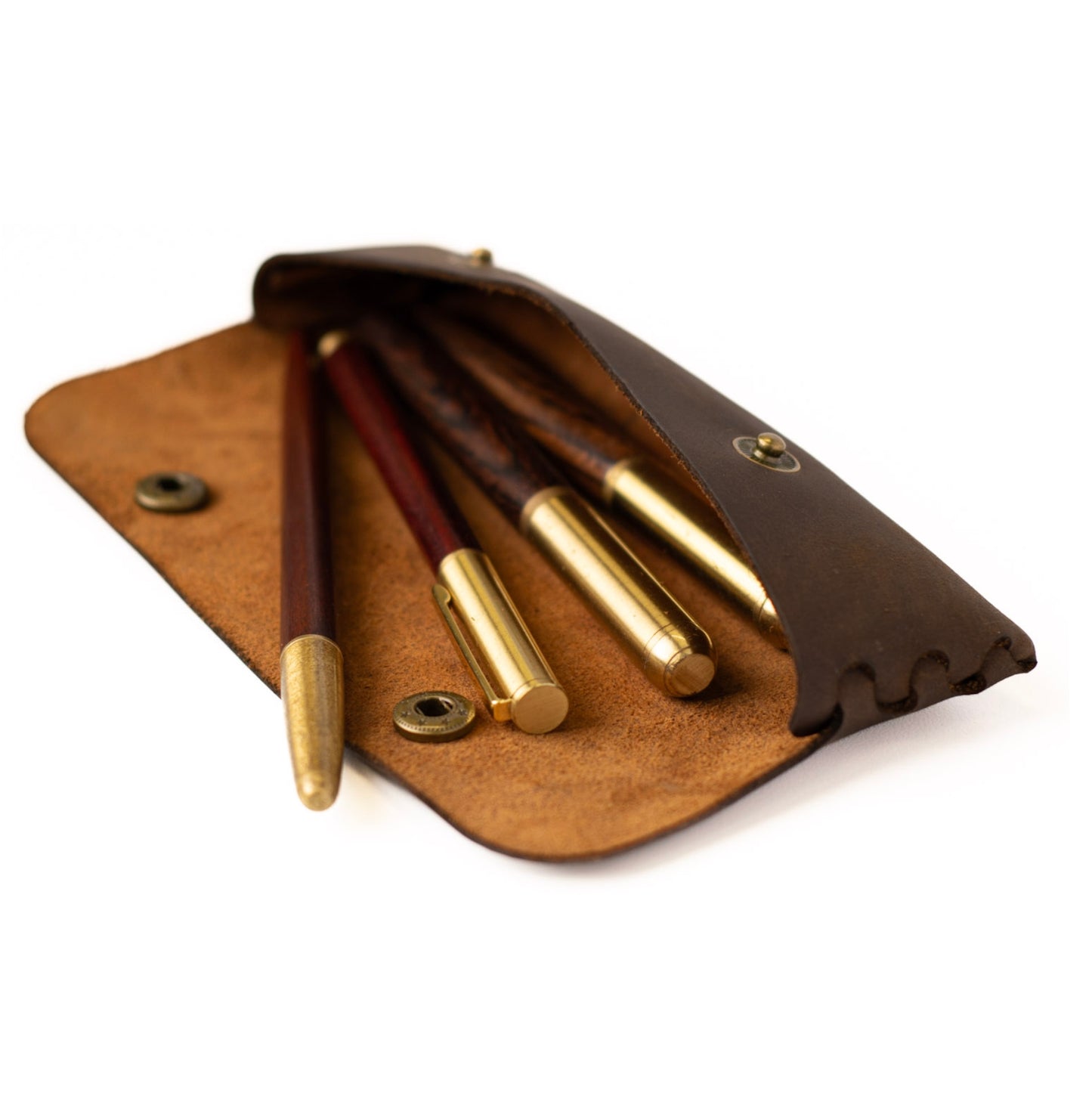 Estuche para lapices en cuero Chocolate