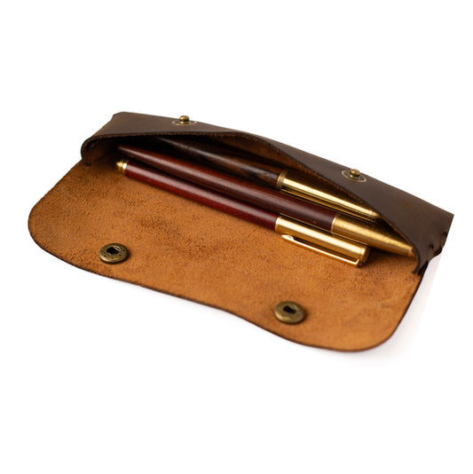 Estuche para lapices en cuero Avellana - The Mountain Atelier