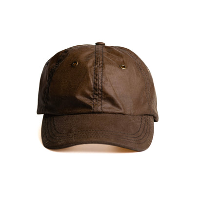 Gorra beisbolera en lona encerada canela