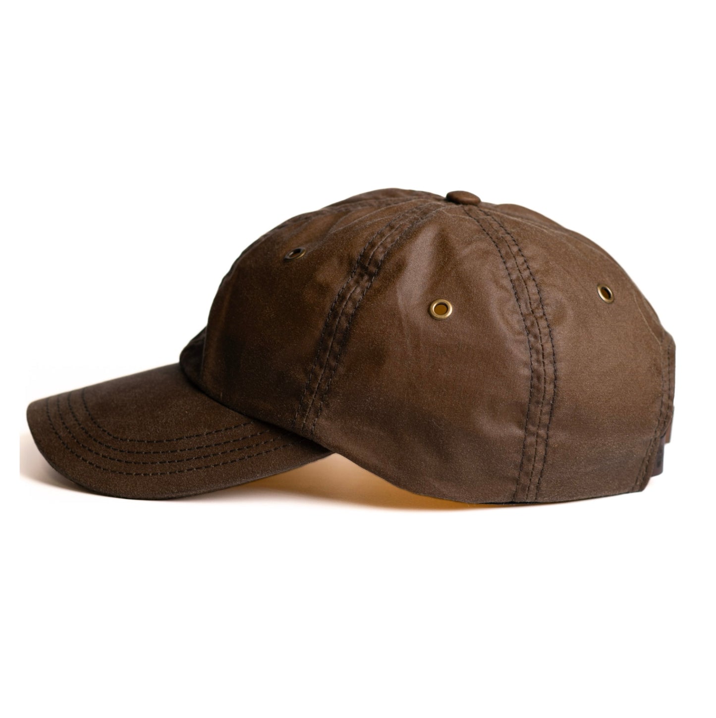Gorra beisbolera en lona encerada canela