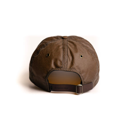 Gorra beisbolera en lona encerada canela