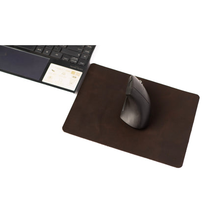Mouse pad en cuero chocolate