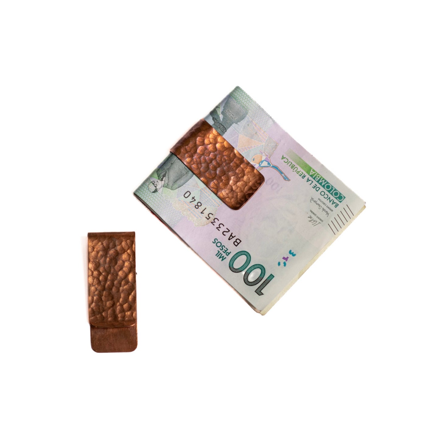 Pinza para billetes en cobre
