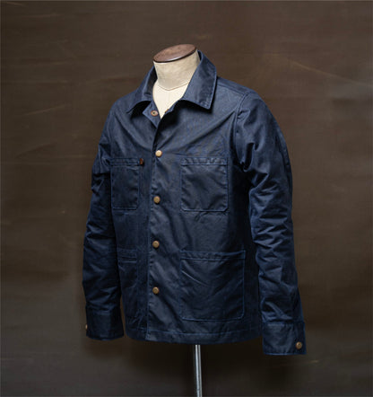 Chaqueta obrera en lona encerada Azul - The Mountain Atelier