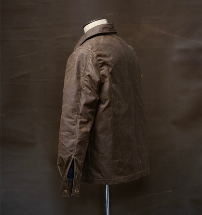 Chaqueta obrera en lona encerada Tabaco - The Mountain Atelier