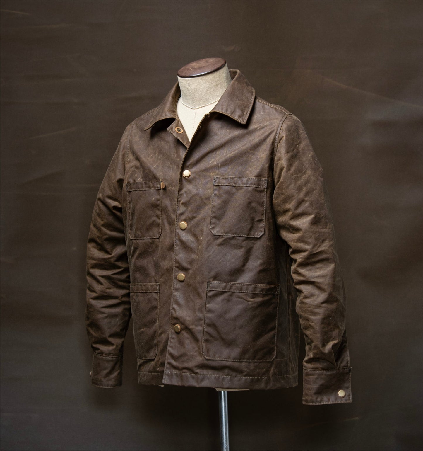 Chaqueta obrera en lona encerada Tabaco - The Mountain Atelier