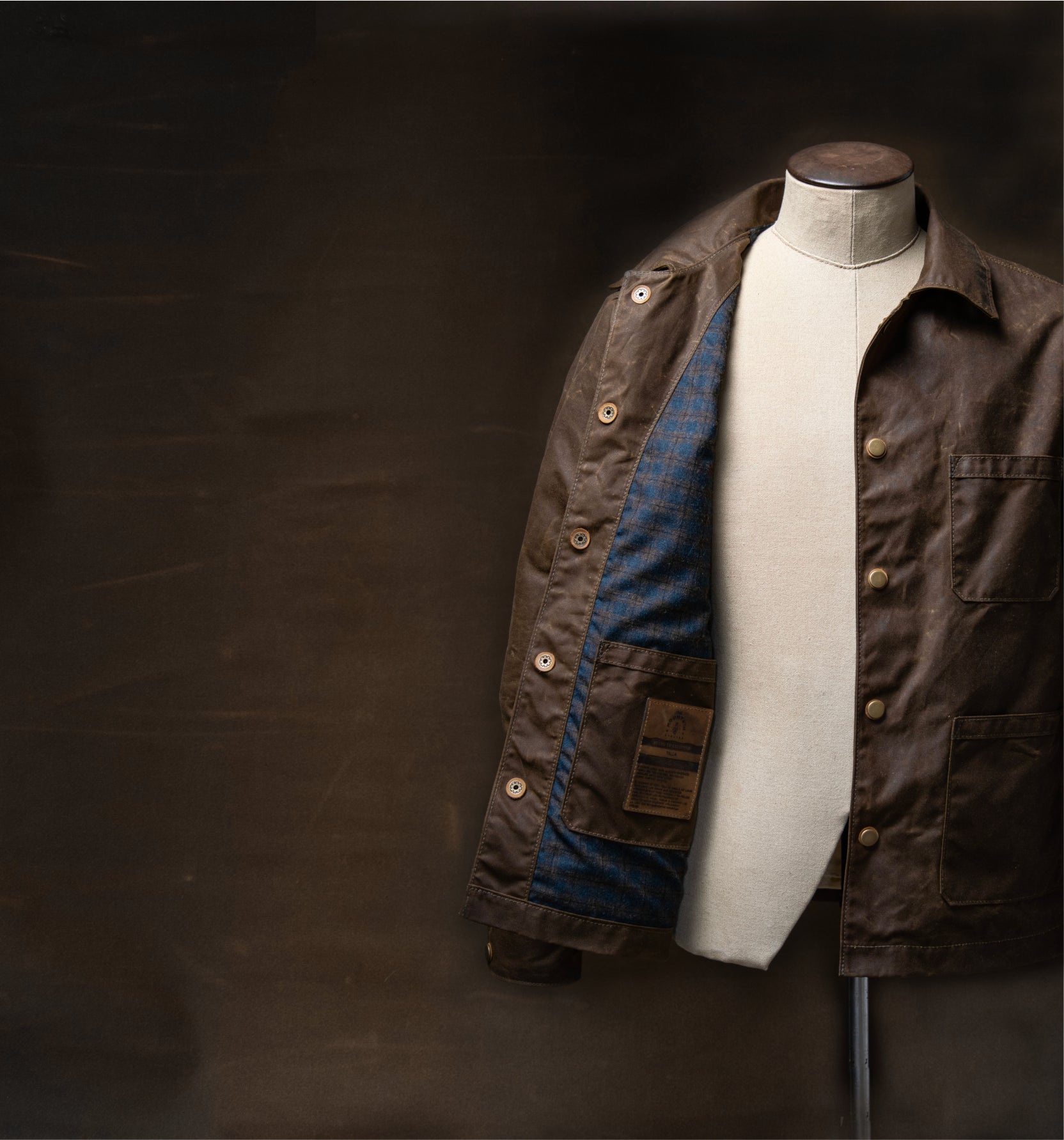 Chaqueta obrera en lona encerada Tabaco - The Mountain Atelier